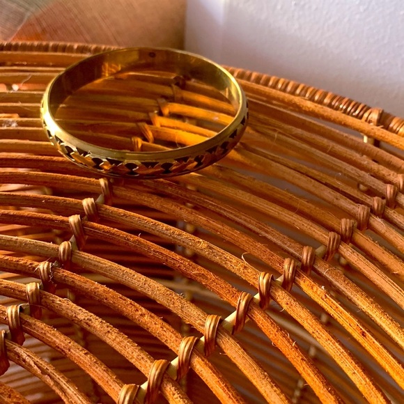 70’s Vintage Gold Tinged Brass Alloy Cutout Bracelet - Picture 13 of 17